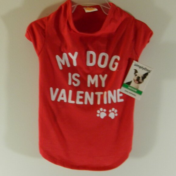 SimplyDog Shirt My Dog is my Valentine Sz M NWT - Picture 1 of 4